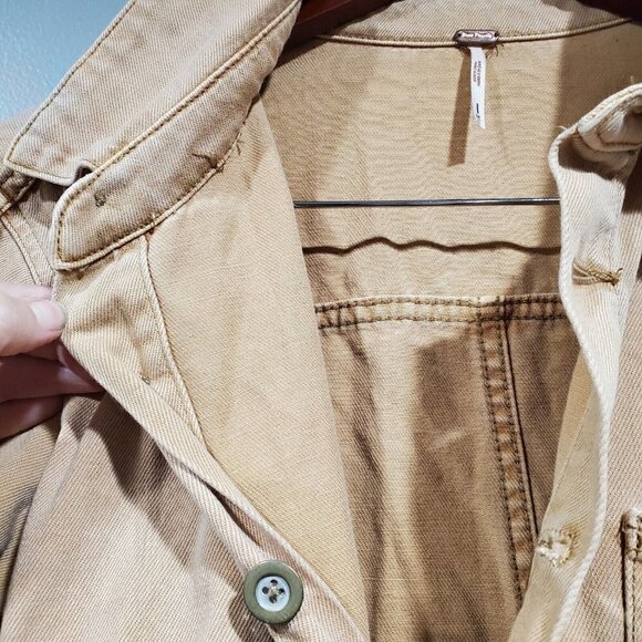 Free People Women's Natural Out In The Thunder Utility Romper Tan+ Size M/L - Picture 13 of 16